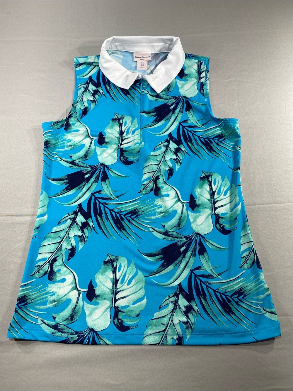 Tommy Bahama Blue Tropical Collared Tank